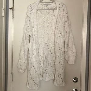 Oversize open front sweater